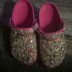 CROCS Pink Embellished Women's Shoes
